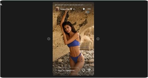 Pierre Gasly’s girlfriend, Francisca ‘Kika’ Gomes, shared her bikini look on social media. Image: kikagomes via Instagram