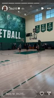 Kahleah Copper's Instagram story of her workout at the South Florida Bulls training center - Source: Instagram_@_klc215
