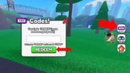 The Codes tab is on the right side of the screen (Image via Roblox)