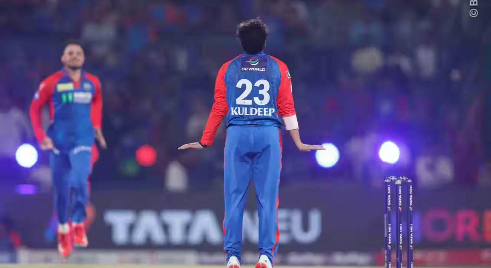 Kuldeep Yadav celebrates a wicket during an IPL 2025 match (Source: IPLT20)