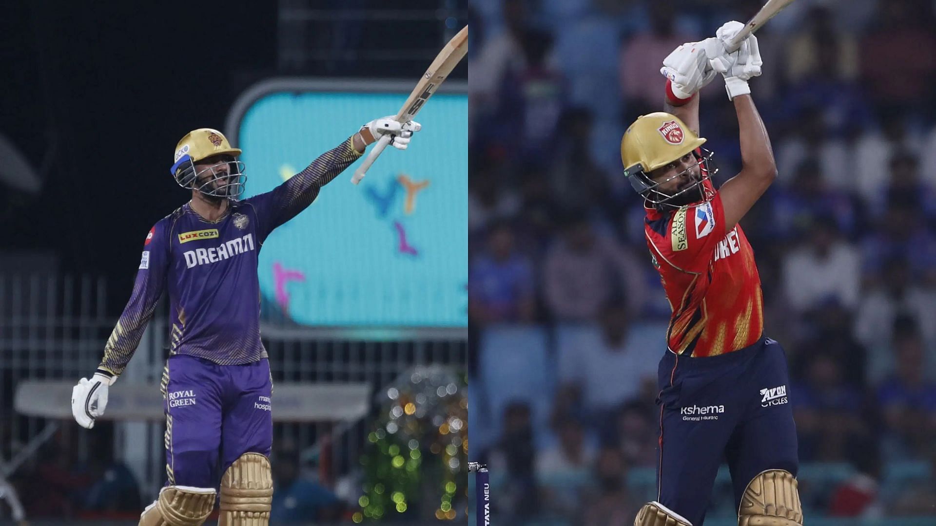 Comparison of Venkatesh Iyer and Shreyas Iyer after first 55 IPL games (Images via Getty)
