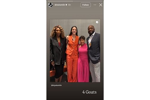 Mike Tomlin's son Dino sends 2-word message as Steelers HC linkup with Serena Williams and Caitlin Clark (Instagram/dinotomlin)