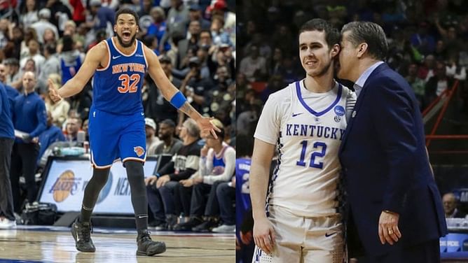 John Calipari's son, Brad Calipari, hyped as former Kentucky star Karl-Anthony Towns sinks game-winner vs Detroit