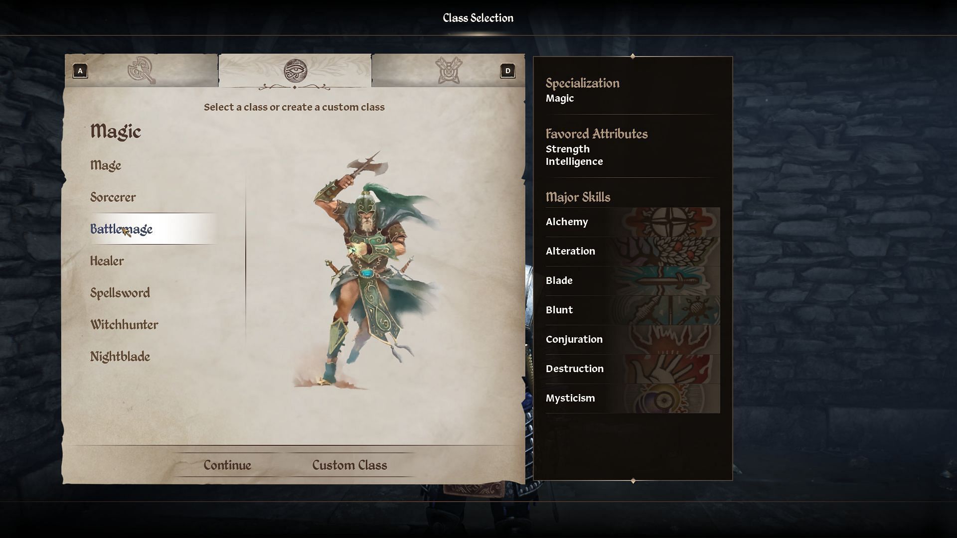 Battlemage class in Oblivion Remastered (Image via Sportskeeda Gaming/Bethesda Softworks)