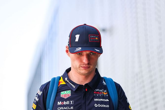 Max Verstappen cuts short his post race interview during the F1 Saudi Arabian GP