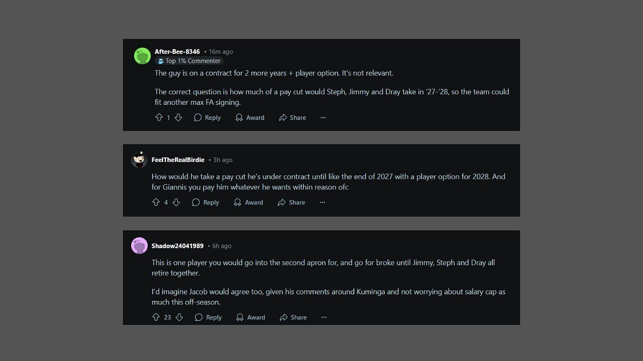 Fans comment on Giannis Antetokounmpo&#039;s potential move to the Warriors.