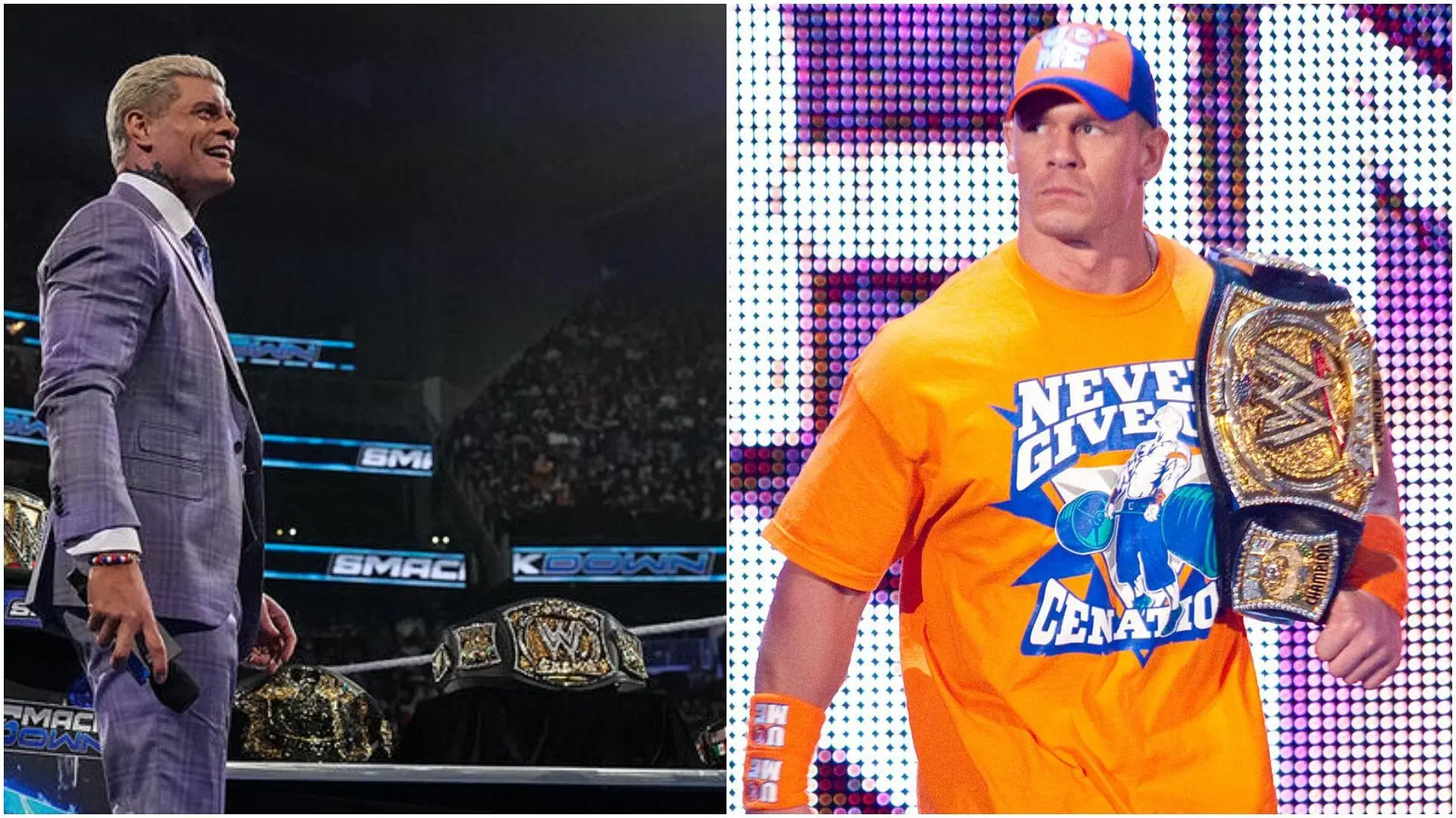 Cody Rhodes (left), John Cena (right). [Photos via - WWE.com]