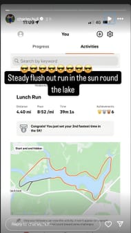 Charley Hull shares her incredible running achievement. Image via Instagram @charley.hull