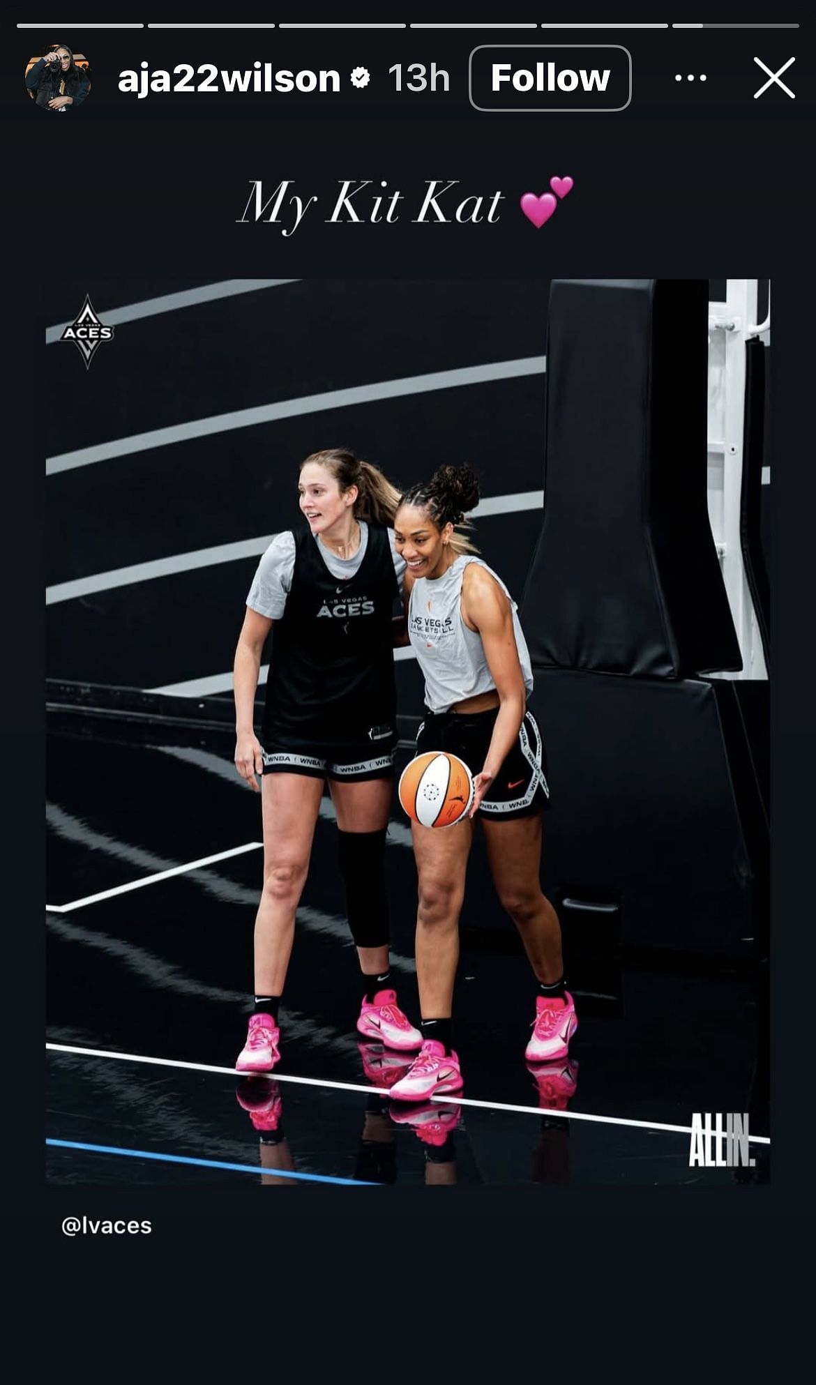 A&#039;ja Wilson post a heartfelt message to her Aces teammate