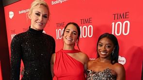 Aly Raisman turn heads in red dress at Time100 Gala event while posing alongside Simone Biles and Lindsey Vonn
