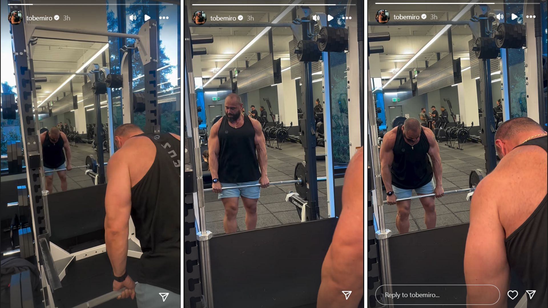 Miro working out in the gym [Image source: star&#039;s Instagram handle]
