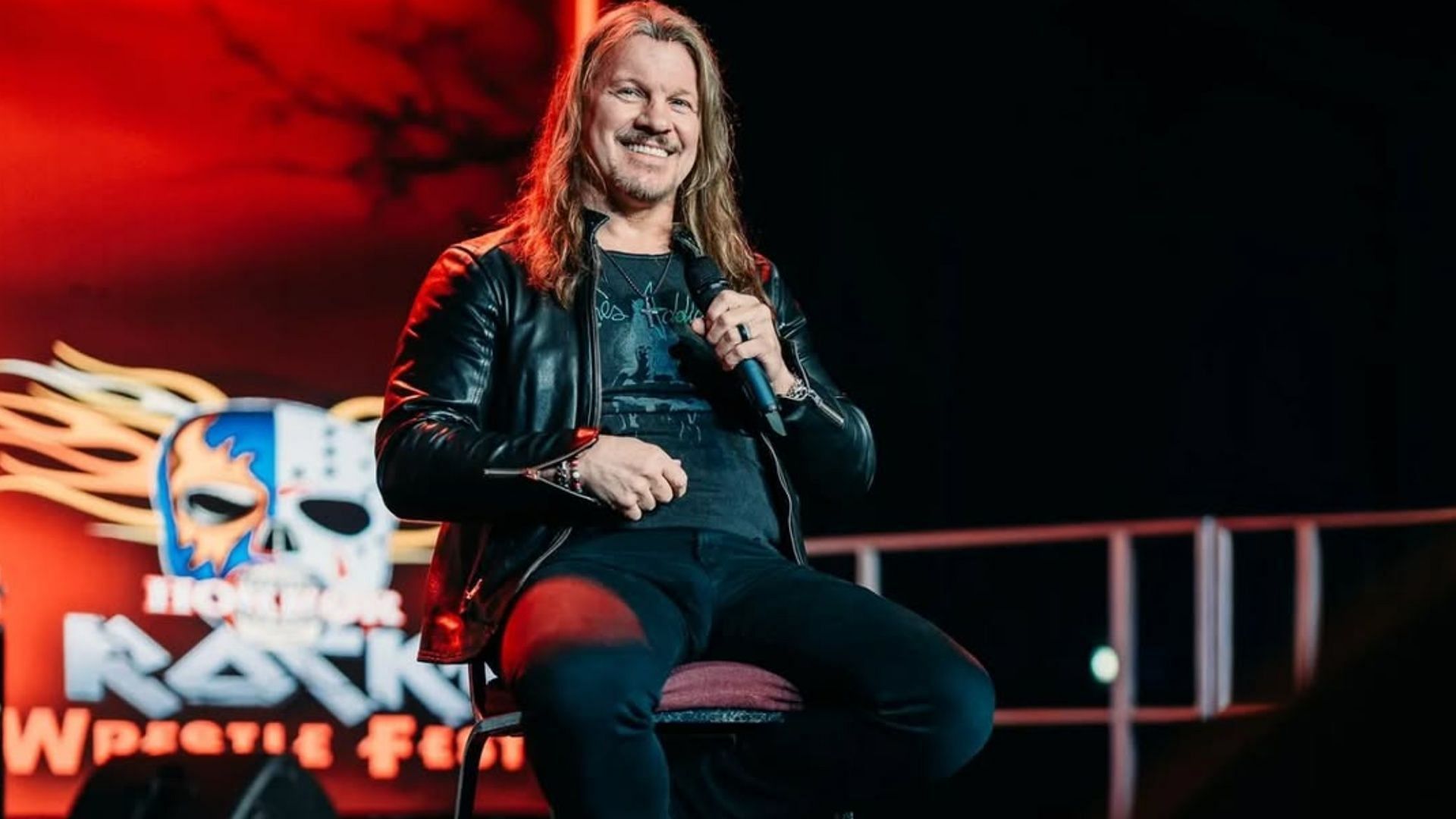 Chris Jericho attends a Q&amp;A session (Image via Chris Jericho Instagram).