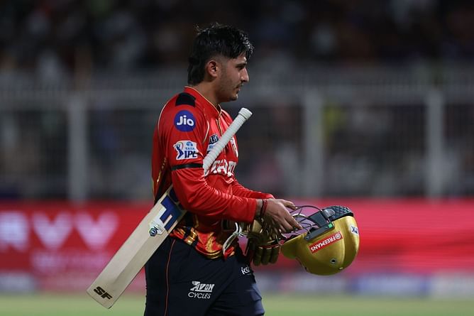 Priyansh Arya falls for a blazing 69 off 35 while trying to take on Andre Russell in KKR vs PBKS IPL 2025 match