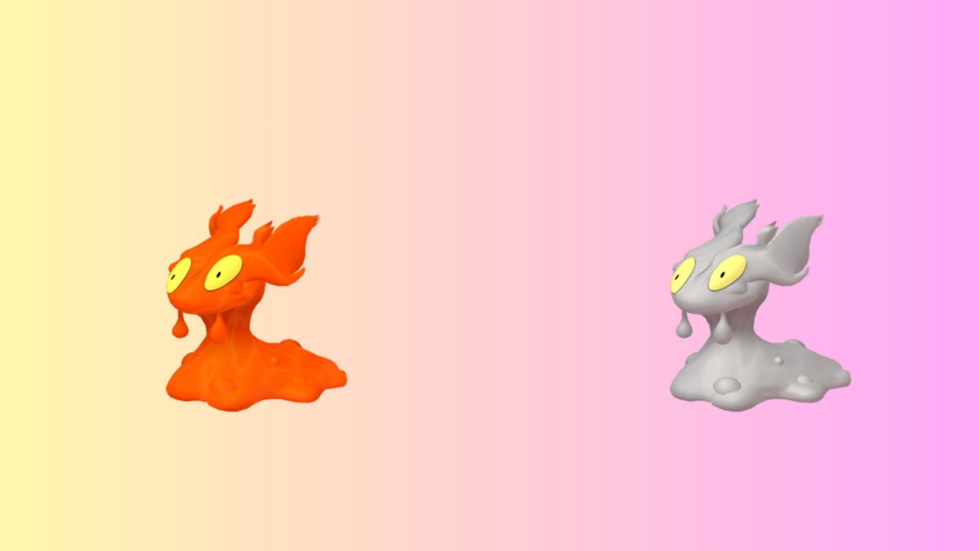 Slugma and its Shiny form in Pokemon GO (Image via The Pokemon Company)