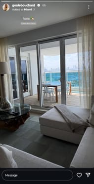 Screengrab of Eugenie Bouchard's Instagram story (via @geniebouchard)