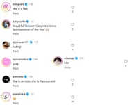 تعلق لقطات الشاشة من الرياضيين على عقد ملابس Simone Biles. الاعتمادات - IG / SimoneBiles