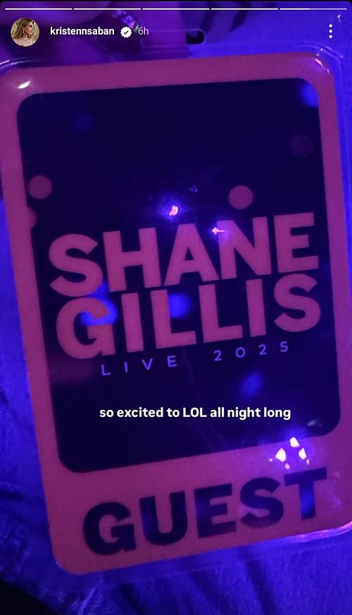 Kristen Saban's IG story.