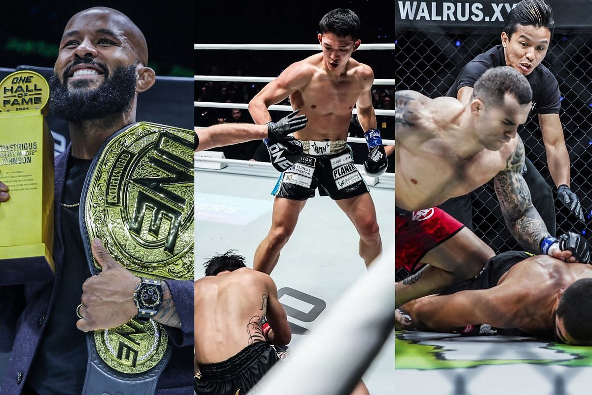 (From left to right) Demetrious Johnson, Masaaki Noiri, Roberto Soldic [Photo via ONE Championship]