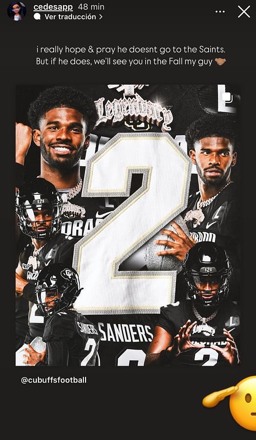 Mercedes Sapp doesn't want Shedeur Sanders to be selected by the Saints - Source: Instagram/@cedesapp