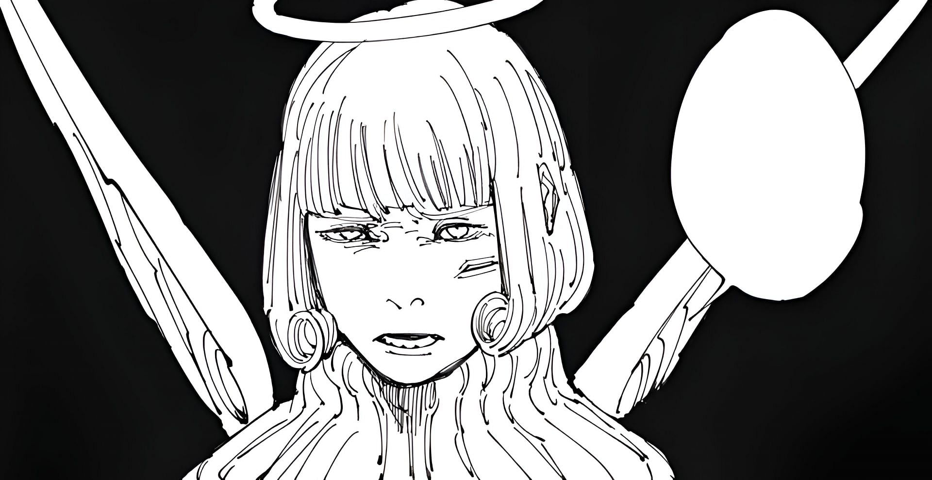Angel (the mouth below the right eye) as seen in the manga (Image via Gege Akutami/ Shueisha)