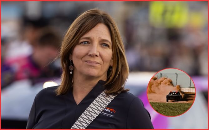 Kelley Earnhardt's enthusiastic 4-word reaction to son Wyatt's off-road racing clip