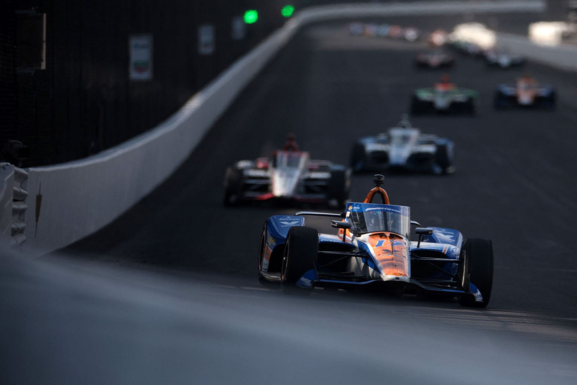 Kyle Larson drives his No. 17 Chevy at the 108th Running of the Indianapolis 500 - Source: Getty