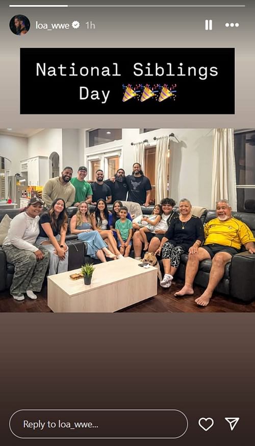 Screenshot of Tonga Loa's story. (Image credits: The star's Instagram)
