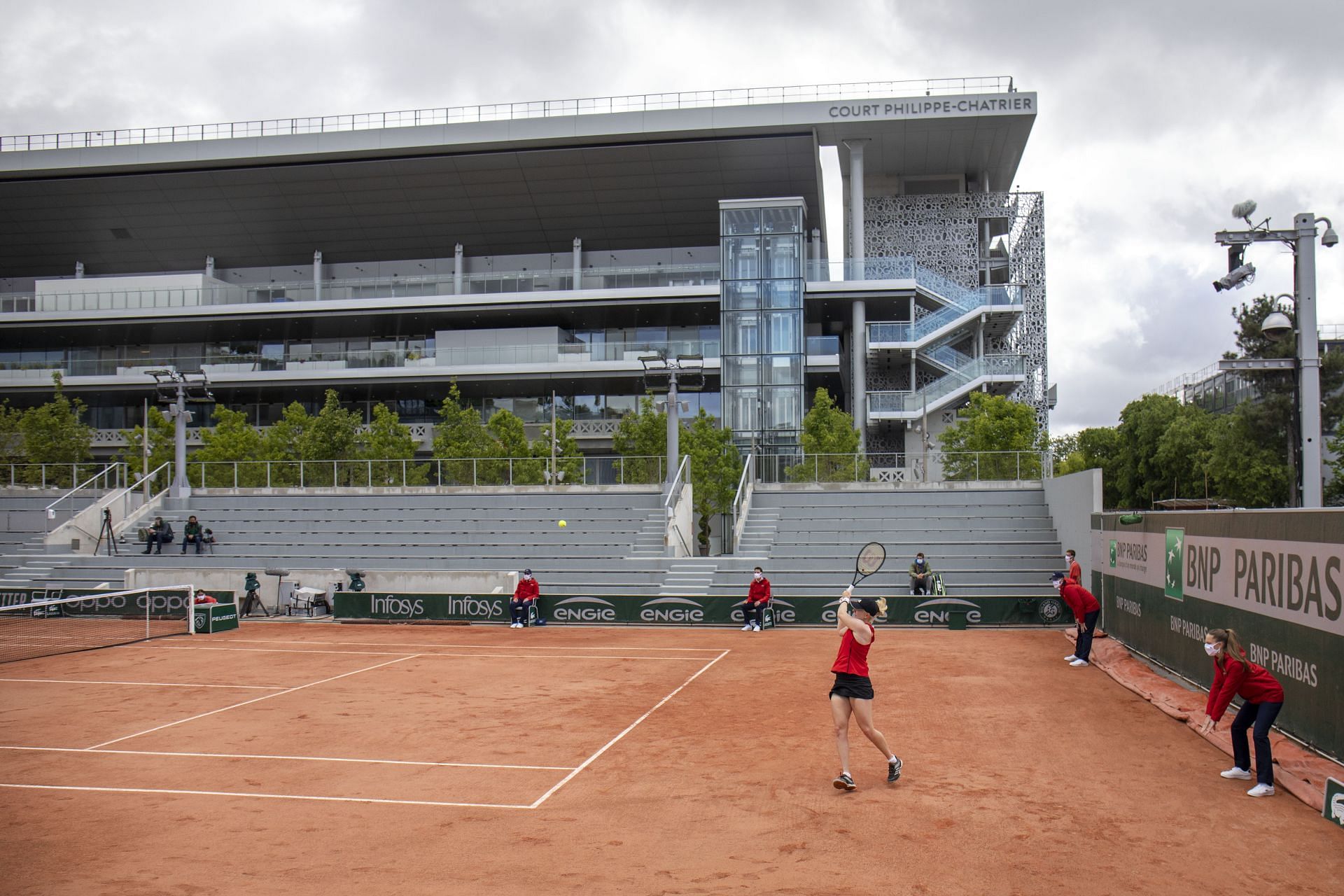 Jones in action at the French Open 2021. - Source: Getty