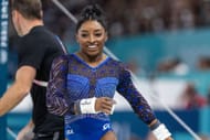 Simone Biles of the United States during the 2024 Summer Olympic Games in Paris, France. (Photo via Getty Images)