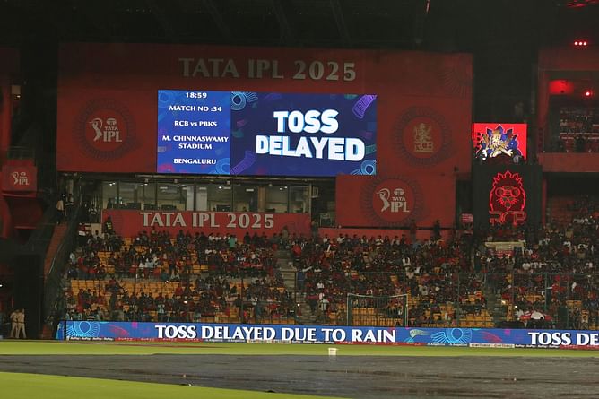 What is the cut off time for start of play in today's RCB vs PBKS IPL 2025 match?