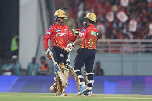 Priyansh Arya and Prabhsimran Singh stitched together a 39-run opening partnership in PBKS' IPL 2025 clash vs KKR. [P/C: Getty]