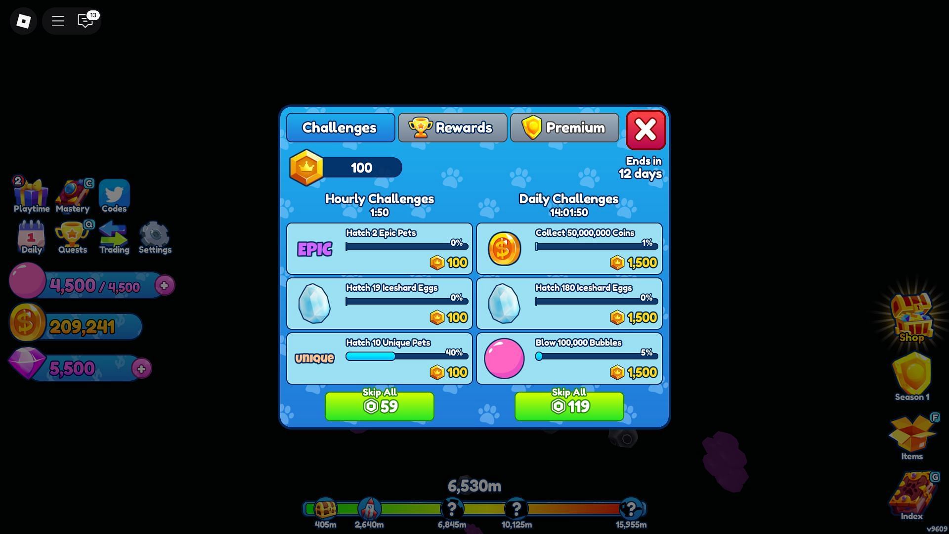 Bubble Pass Challenges (Image via Roblox)