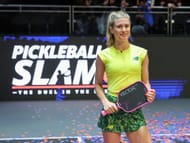 In Picture: Eugenie Bouchard during the Pickleball Slam 3 in Las Vegas (Source: Getty Images)