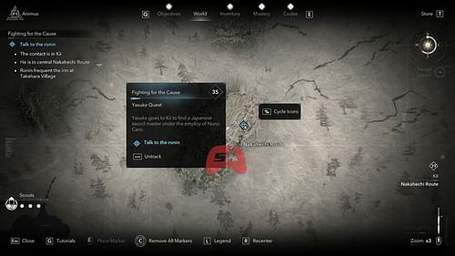 Fighting for the Cause main quest whereabouts in Assassin's Creed Shadows (Image via Sportskeeda Gaming // Ubisoft)