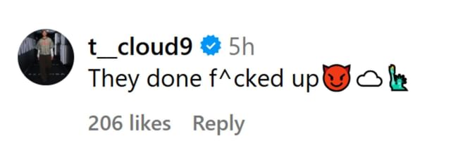 Natasha Cloud's comment on the New York Liberty's Instagram post. (Photo: @t__cloud9 on IG)