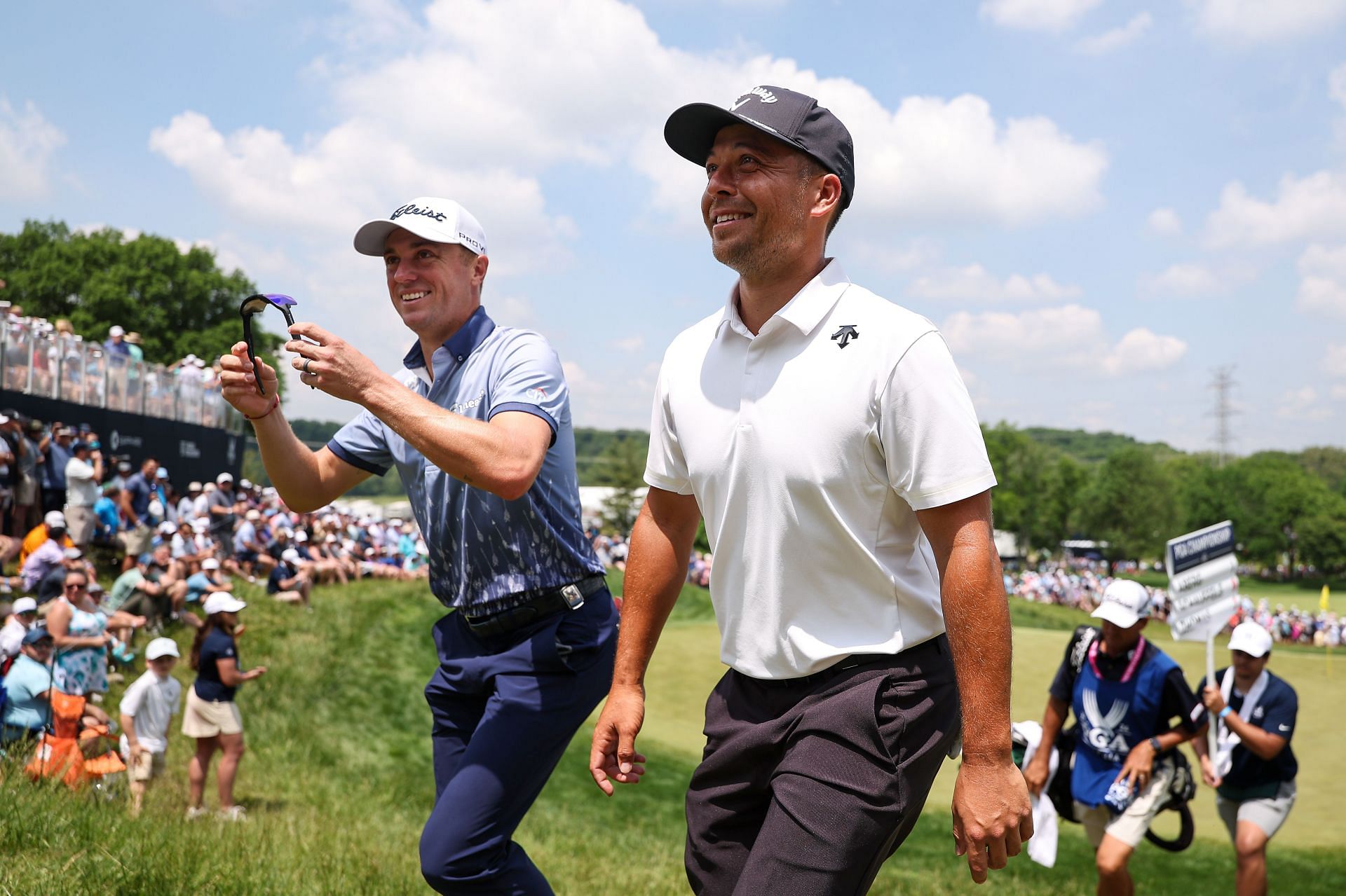 Xander Schauffele and Justin Thomas at the 2024 PGA Championship (via Getty)