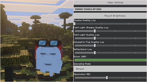 Vibrant Visuals bring loads of new lighting, shadows, and reflection upgrades to Minecraft (Image via Sportskeeda Gaming/Mojang Studios)