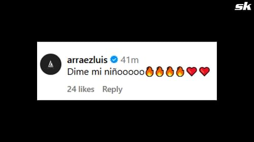 Screenshot of the comment from the Instagram post (Source: @tatis/Instagram)