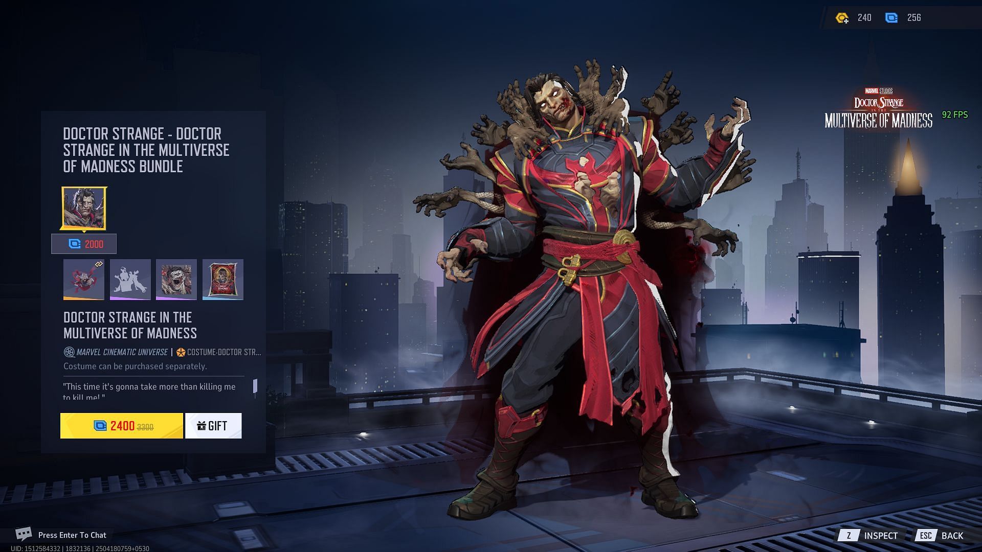 Doctor Strange in the Multiverse of Madness skin showcase (Image via NetEase Games)