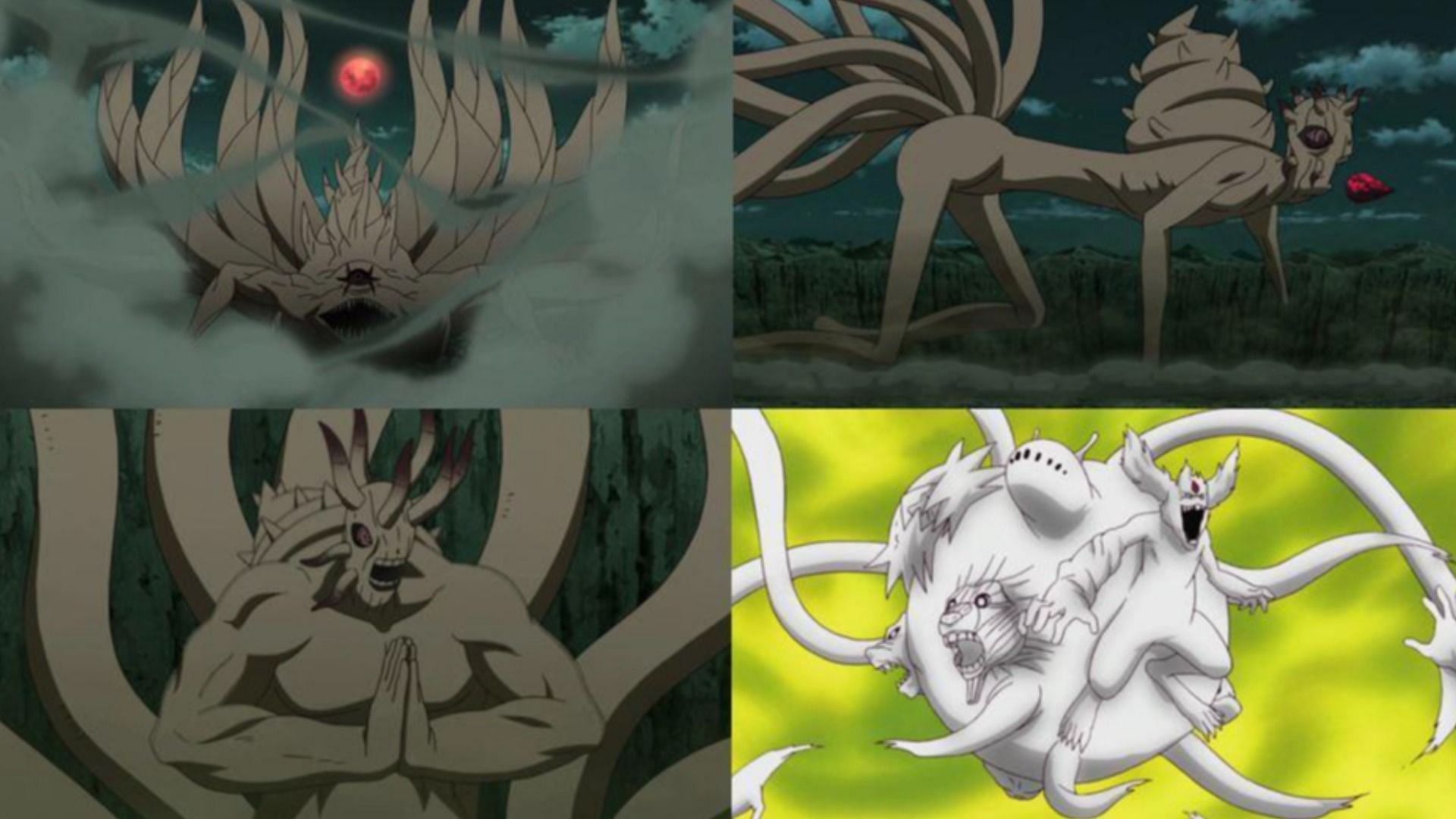 Different forms of Ten Tails (Images via Pierrot)