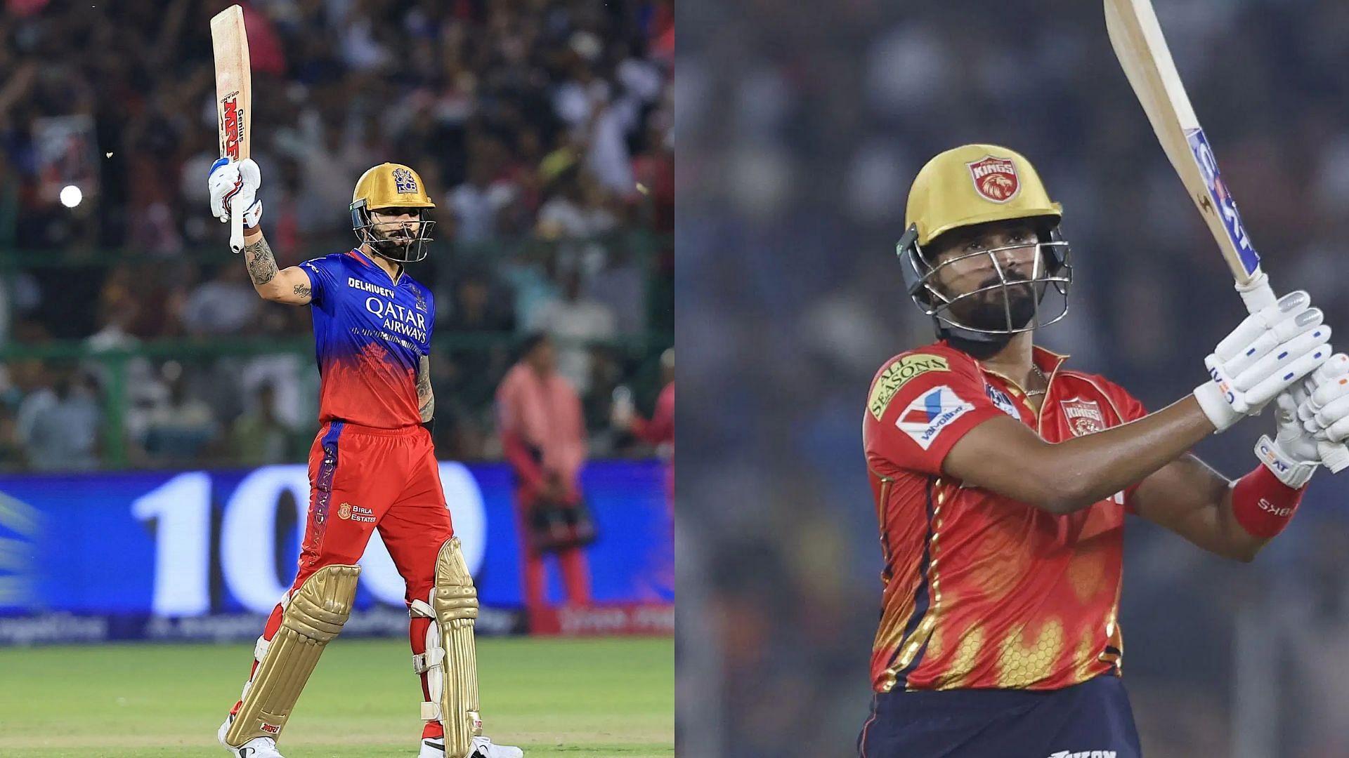 Comparison of Virat Kohli and Shreyas Iyer after 118 IPL games (Images via Getty)