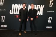 Keanu Reeves and Chad Stahelski attend the John Wick 10th Anniversary Fathom Screening Q&A at AMC Century City 15 on November 03, 2024 (Image via Getty)