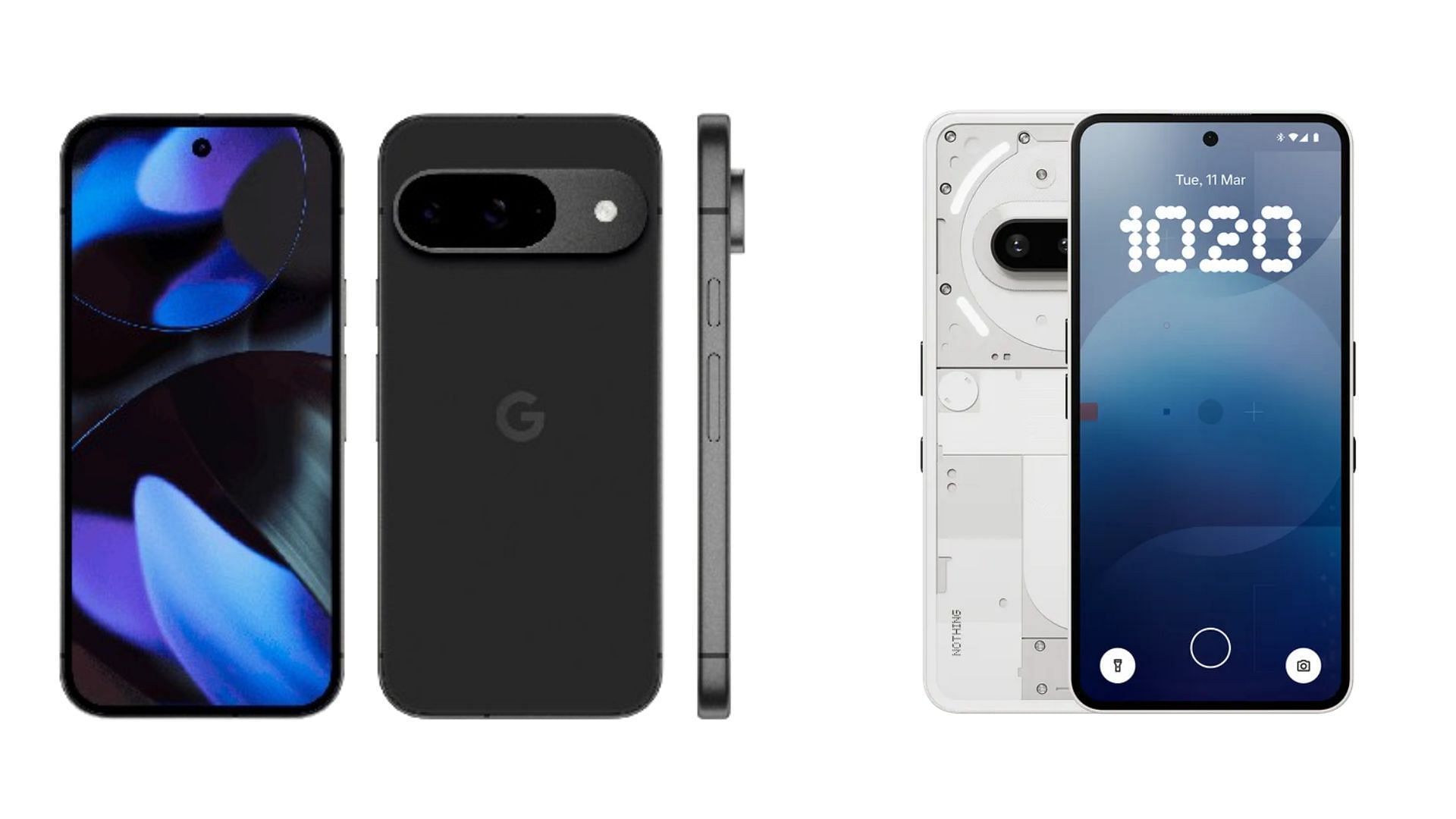 Google Pixel 9A and Nothing Phone 3a have an impressive spec sheet (Image via Google, Nothing)