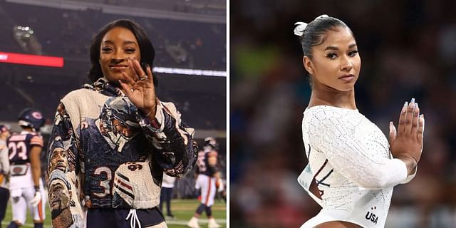 Simone Biles (L) and Jordan Chiles (R). PHOTO: Both from Getty Images