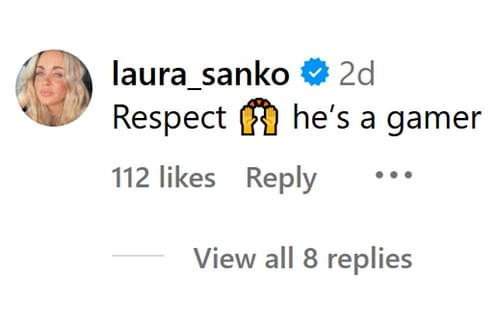 Laura Sanko appreciates Ian Machado Garry's commitment [Screenshot courtesy: @fullviolence on Instagram]