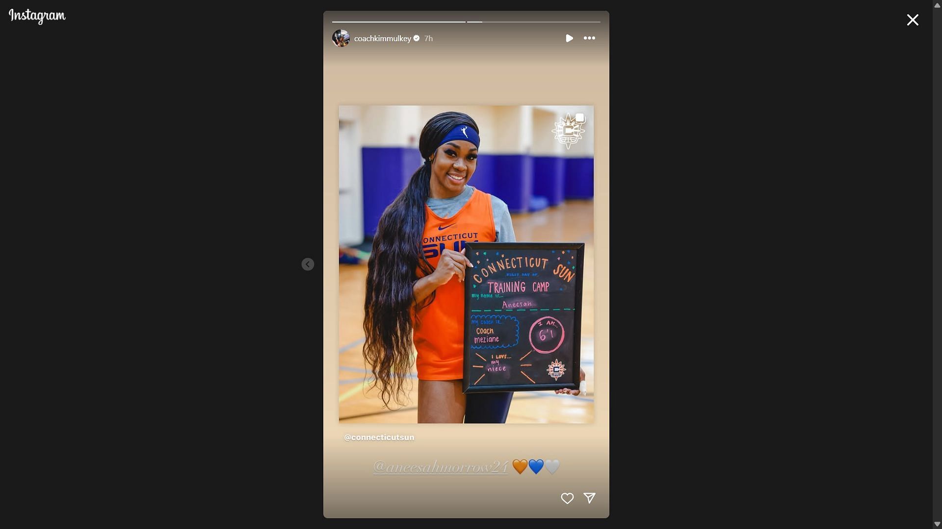 Screenshot via Instagram (@coachkimmulkey/IG)