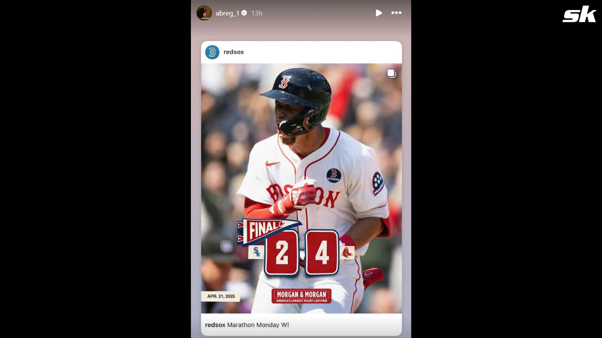 Screenshot from the story on Instagram