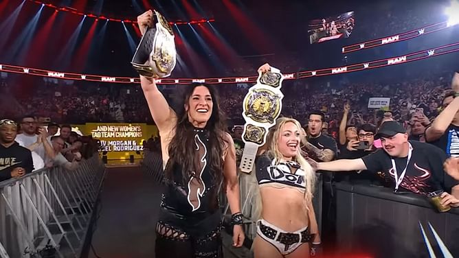 Liv Morgan reacts after becoming champion; shares an update with Dominik Mysterio following WWE RAW