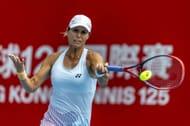 Varvara Lepchenko of the United States hits the ball against Clara Tauson of Denmark during the women's singles match round of 16 of the Prudential Hong Kong Tennis Open. Source: Getty