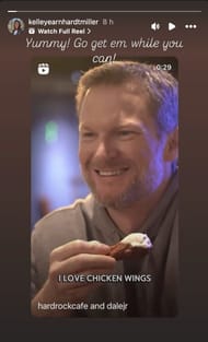 Kelly Earnhardt's story about Dale Earnhardt Jr.'s Hard Rock collab. Source : @Instagram/kelleyearnhardtmiller